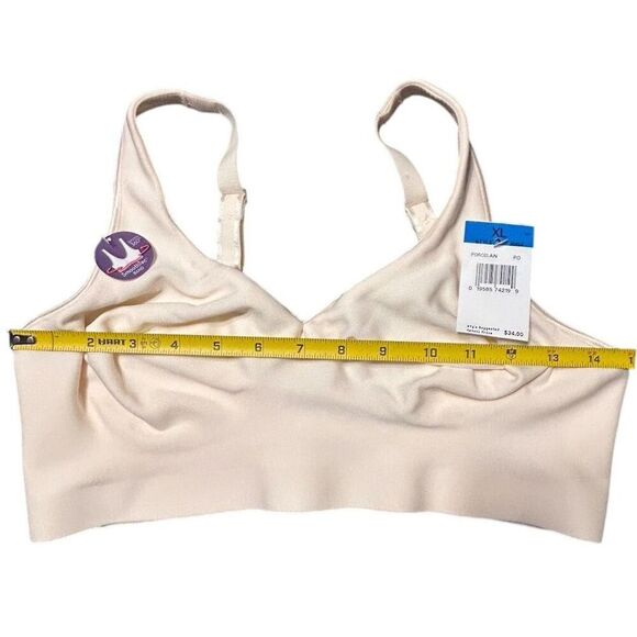 Hanes Women's Wire-Free T-Shirt Bra XL Cream Smooth Seamless - Picture 10 of 11